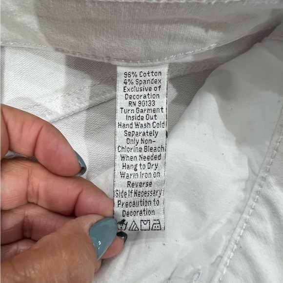 Dream Jeannes By Quacker Factory Cropped Capri Pants Jeans Size 4 White - Picture 4 of 8